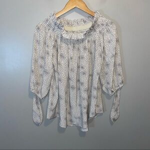 Cathay Off the Shoulder 100% Silk Blouse